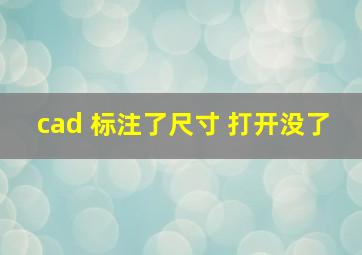 cad 标注了尺寸 打开没了